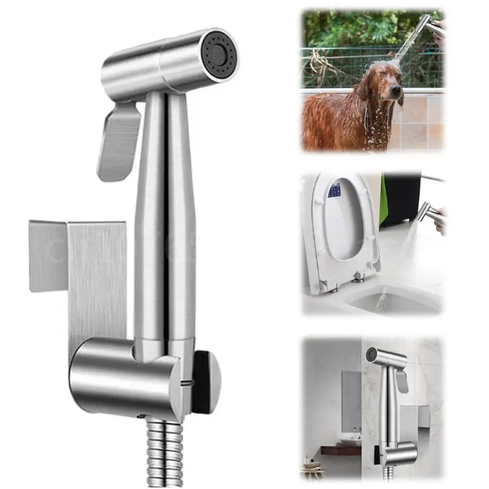 

Hand Shower Holder Wear Resist Portable Toilet Sprayer Gun Self Cleaning Bidet Sprayer Set Toilet Stainless Steel Spray Gun Set