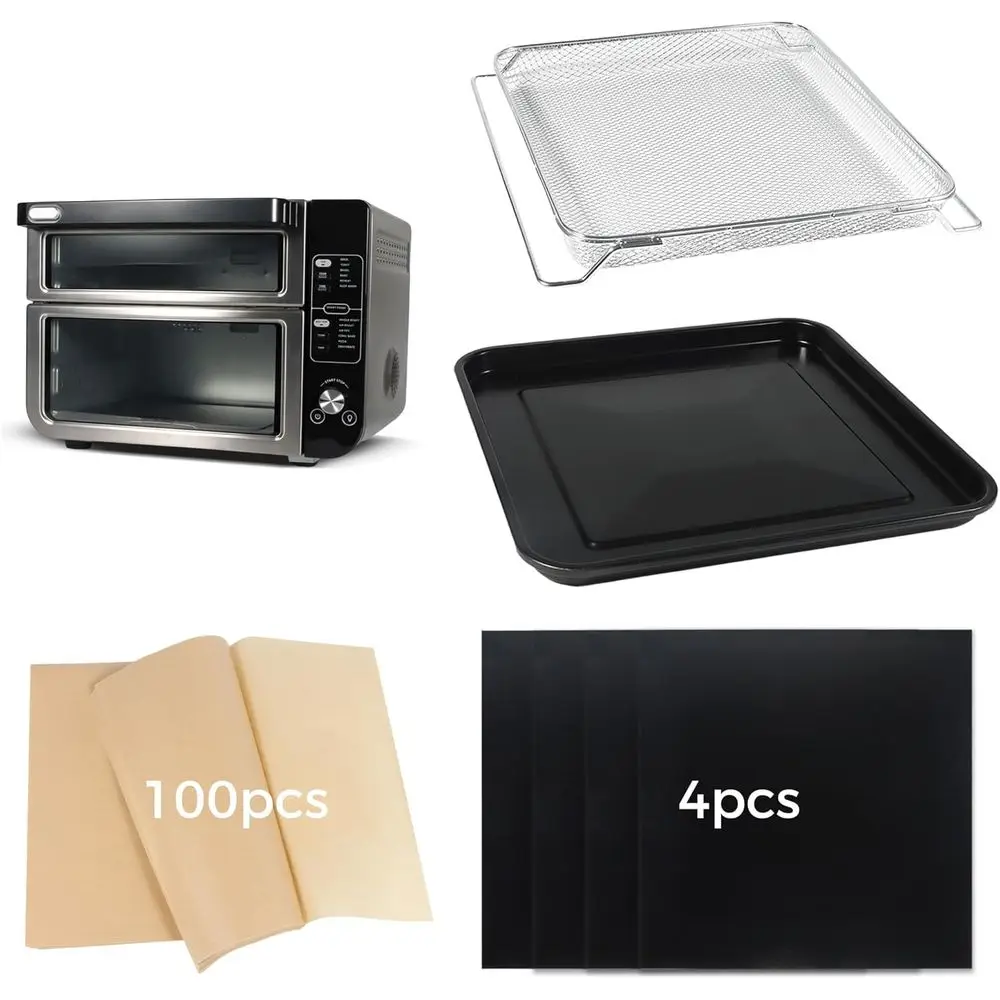 

Ninja DCT451 Air Fryer Oven Baking Kit: Basket, Pan, and Disposable Liners for DCT601