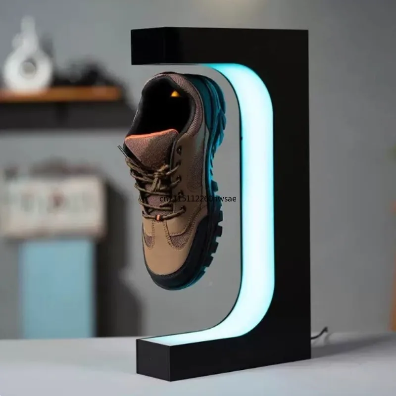 LED Magnetic Rotation Shoe Display Stand Levitation Floating Shoes Sneaker Home Decor Shoes Storage Shoes Shop Sample Showcase