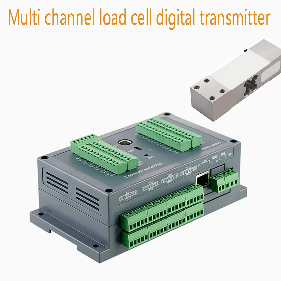 Multi-Channel Weighing Sensor Digital Transmitter Rs232/485 Signal Amplifier Communication Modbus-Tcp/Ethercat Signal Transmitter 4/6/8/10/12/14/16/18/20 Channel