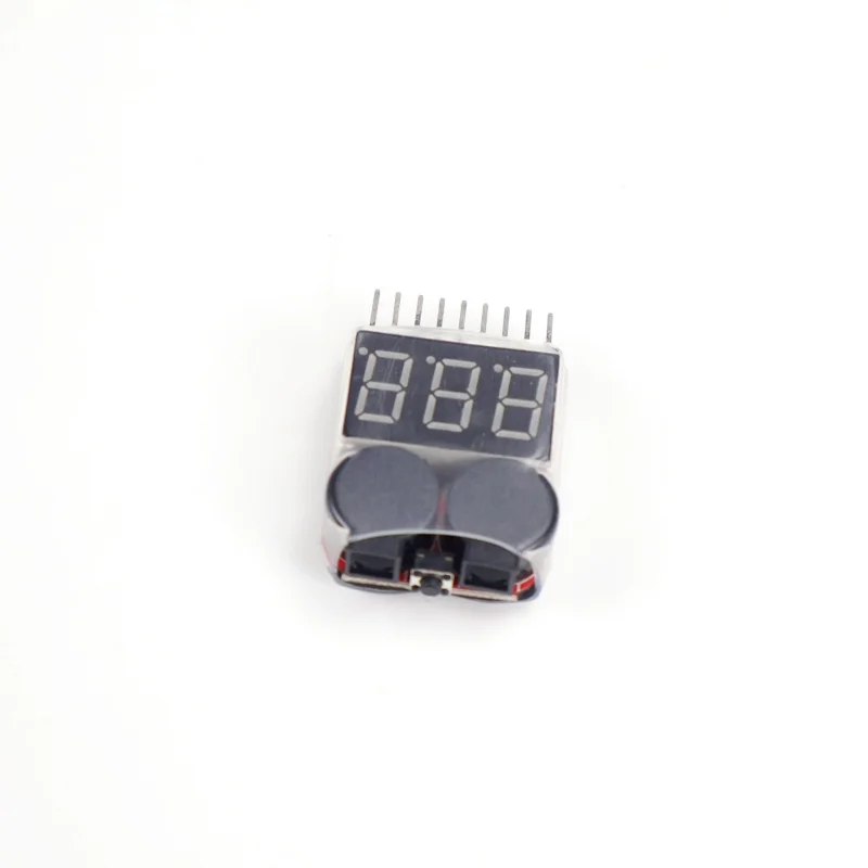 1-8S BBX1-8S 2IN1 LiPo Battery Voltage Tester with Low Voltage Buzzer Alarm & Dual Speaker Battery Checker for Li-ion