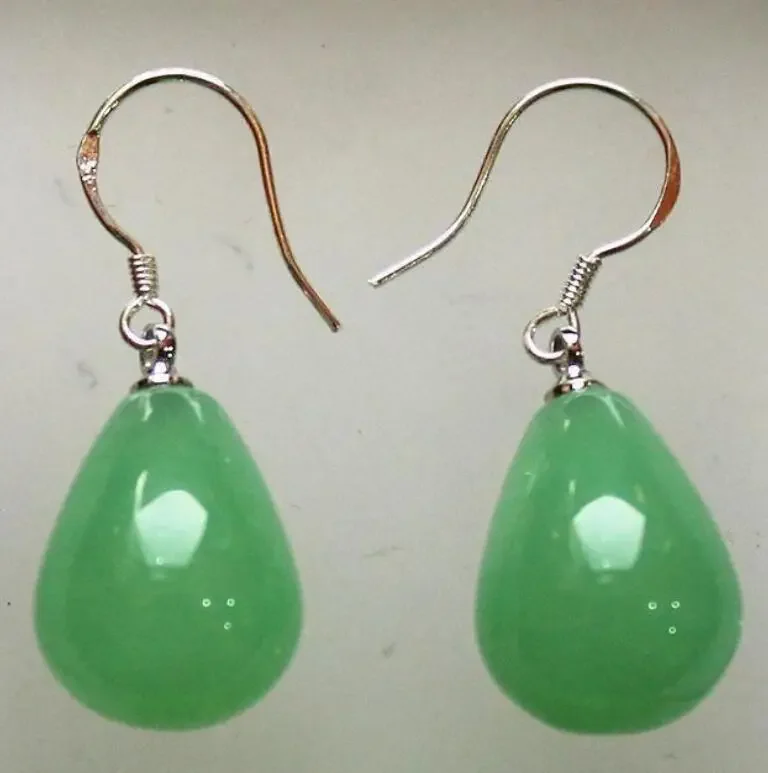 

wholesale 12*16mm beautiful light green jades dangle earring