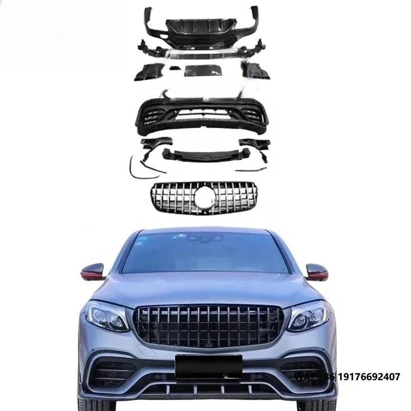 

Front Car Bumper Kit for Mercedes W253 C253 GLC Coupe Upgrade GLC63 AMG Bodykit Front Lip Rear Lip