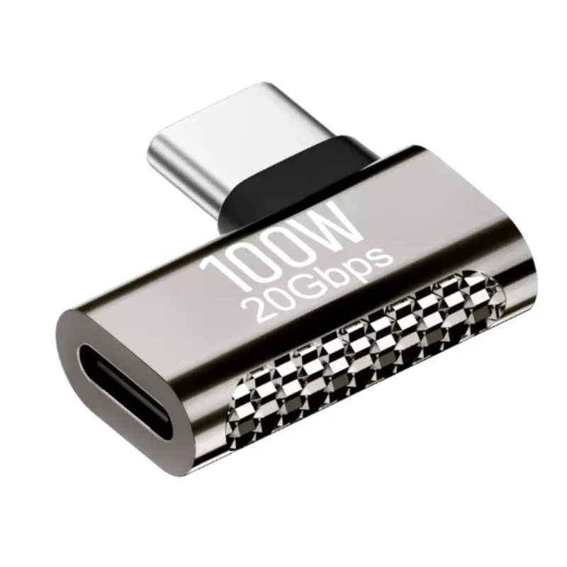 U​SB C 90 Degree Converter USB3.2 20Gbps Type C to USB C OTG Adapter 8K@60Hz 100W USB Type C Fast Charging Connector for MacBook