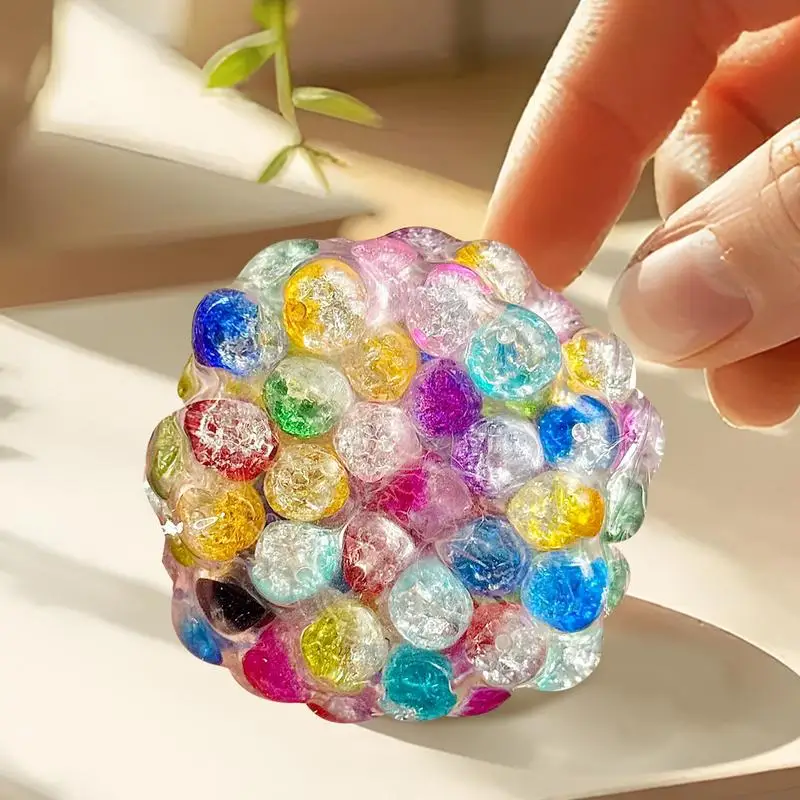 스트레스 공 휴대용 짜기 공 작은 감각 Fidget 짜기 장난감 울리는 스트레스 릴리프 어린이 성인을위한 핀치 도구