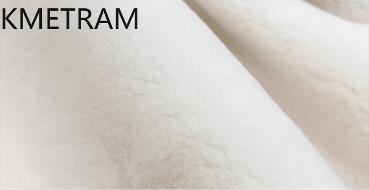 معطف فرو صوف الغنم من صوف ميرينو 100% من KMETRAM للنساء برقبة على شكل حرف v من الفرو الحقيقي سترة بيضاء للخريف والشتاء ملابس بسيطة 2025 schuba vrouwska
