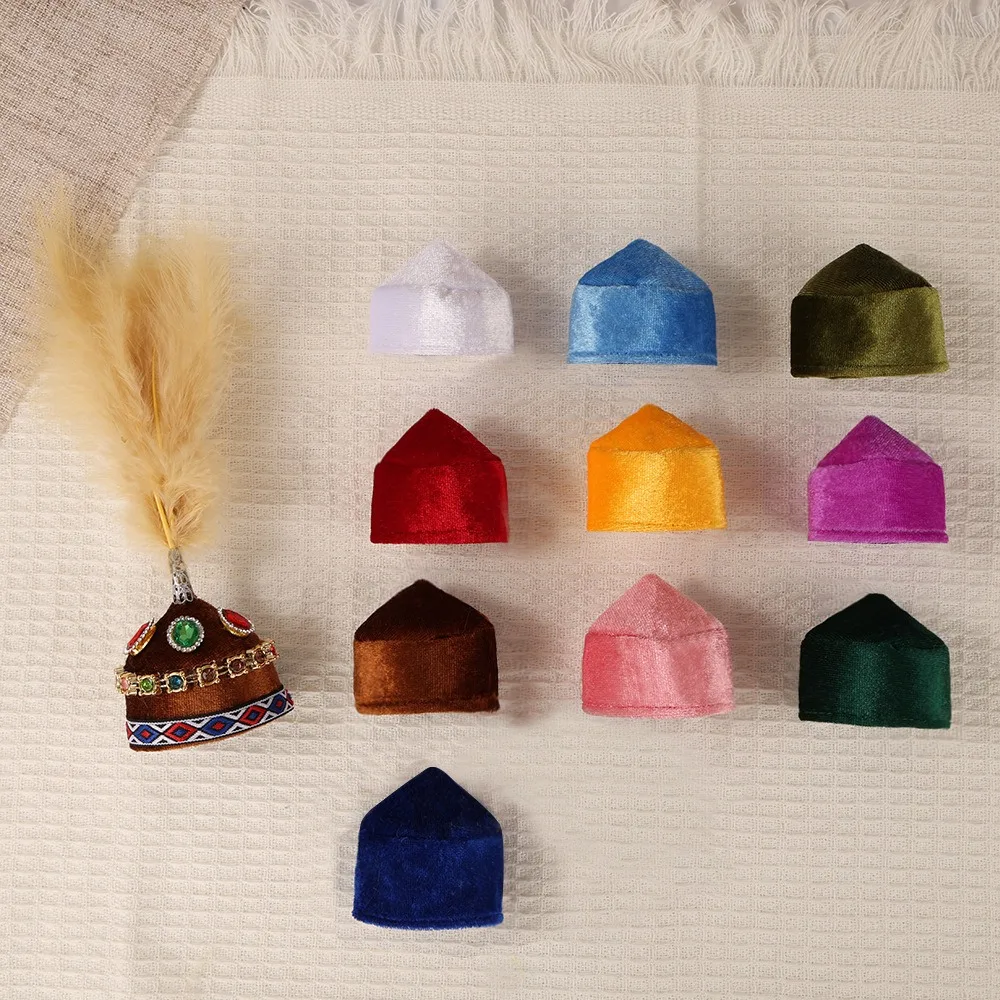Lamb Hat Knitted Russian Middle Eastern Style Doll Hat Plush Hat Cap for 15‑17cm Plush Doll Pointed Round Top Hat Accessories
