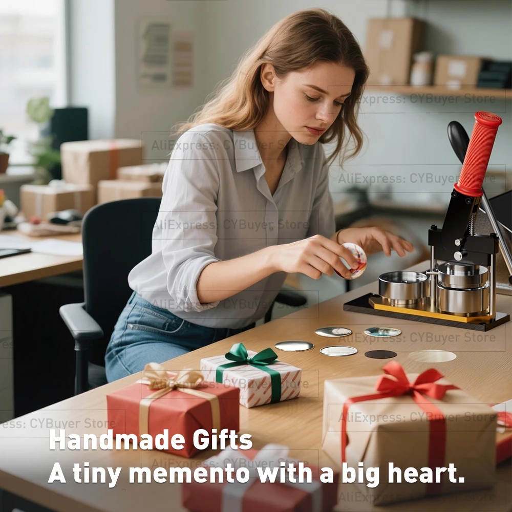 Pin Maker, Badge Punch Press, Button Maker Machine, Magnet Maker Machine, DIY, 1 Press Machine, 2.28in(58mm), Bottle Opener