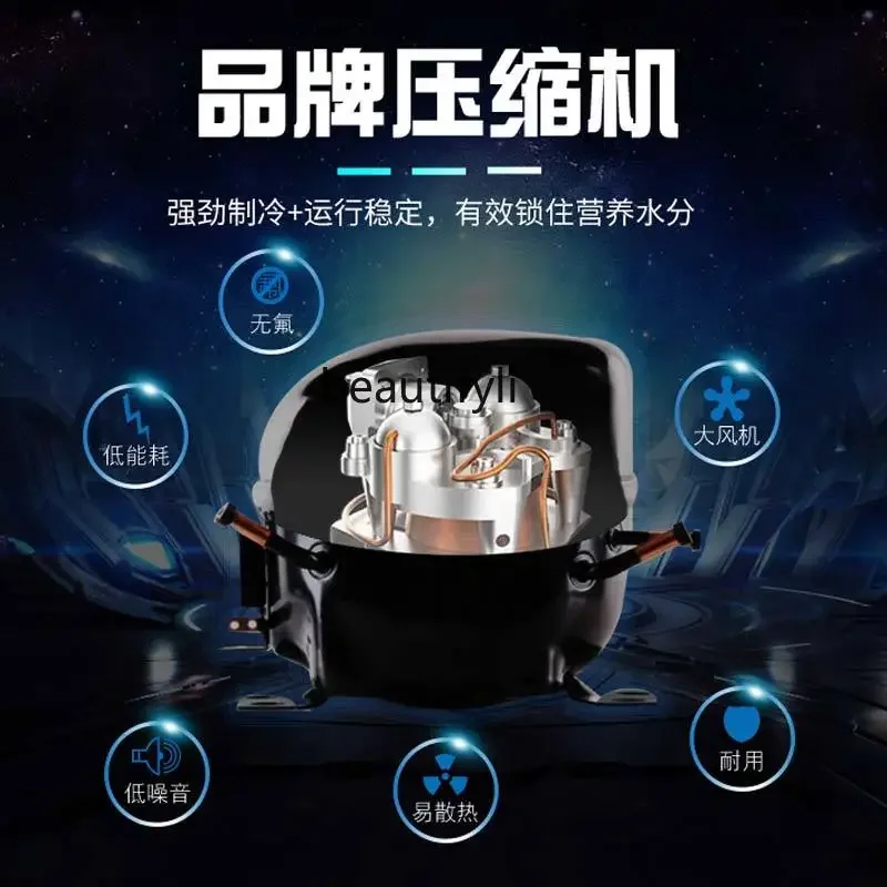 E132 سطح المكتب سلم كشك خزانة عرض مبردة السوق الليلي المحمول الطازجة حفظ ثلاث طبقات الفريزر المجمد