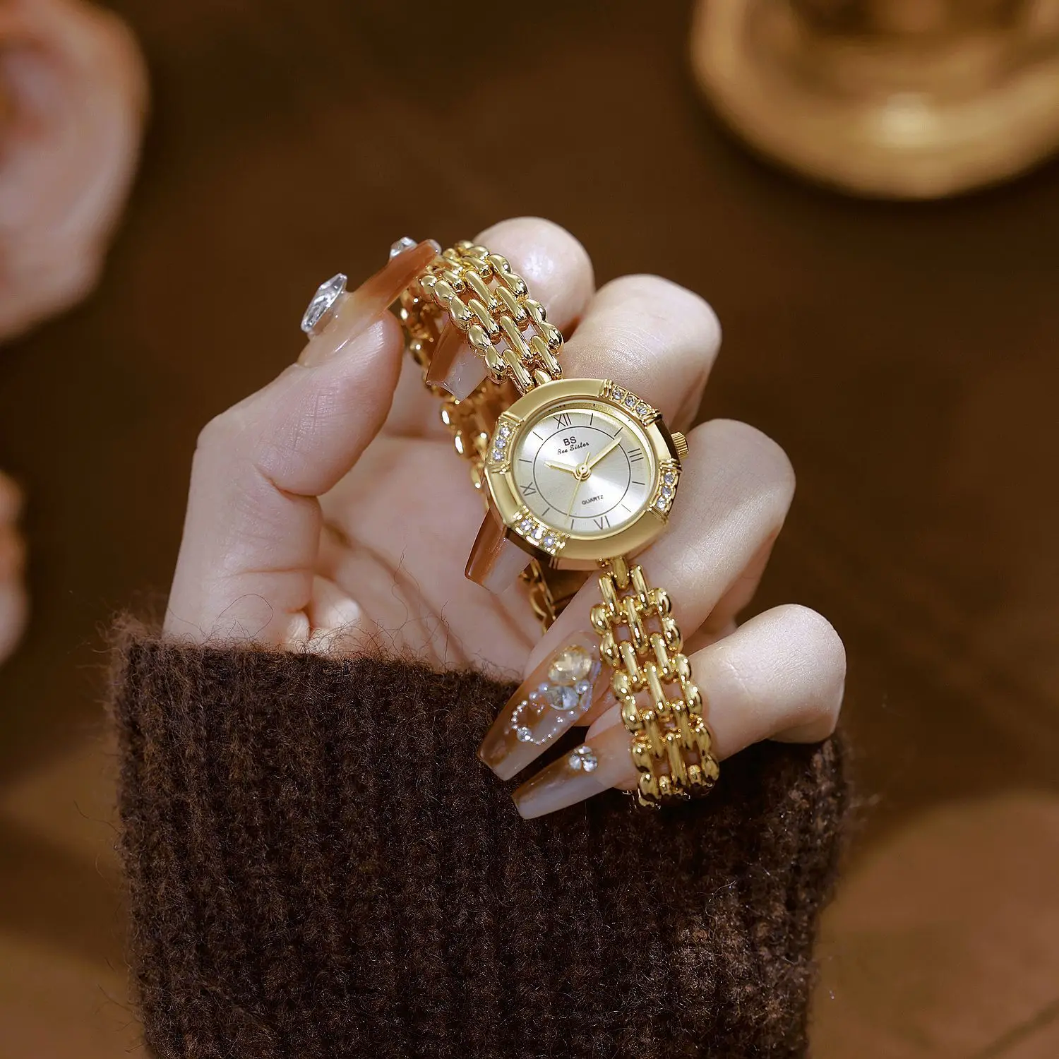 Vintage Women's Watch Octagonal Unique French Clock Elegant And Luxurious Diamond Dial Fashionable Waterproof Quartz Watch