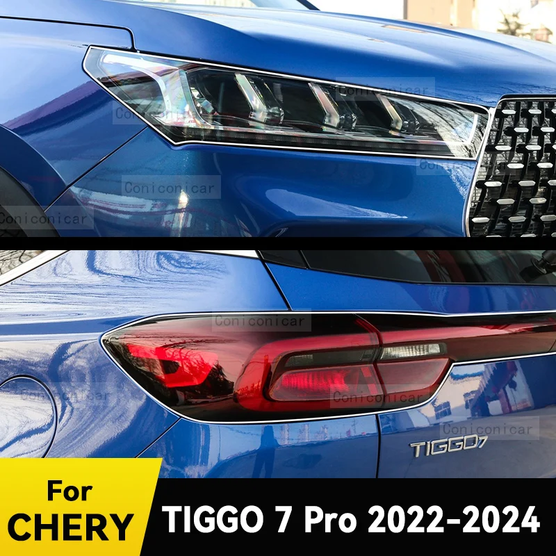 

For CHERY TIGGO 7 PRO 2022-2024 Car Headlight Protective Film Front Light Transparent TPU Anti-scratch Headlamp Accessories