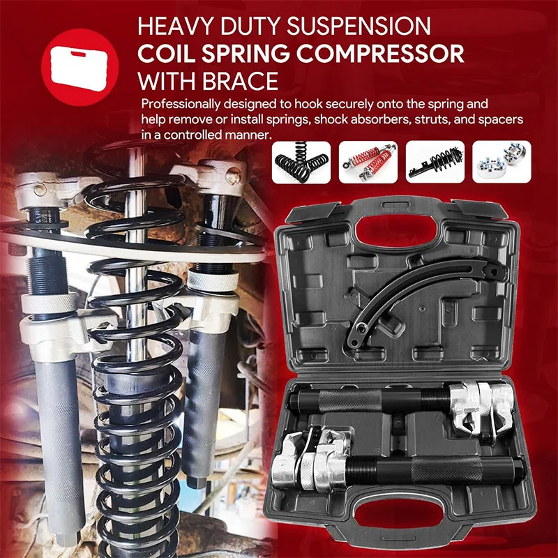 Upgrade Coil Spring Compressor Tool Automotive, Heavy Duty Macpherson Strut Spring Shock Absorber Compressor Set,Max Load.2645LB