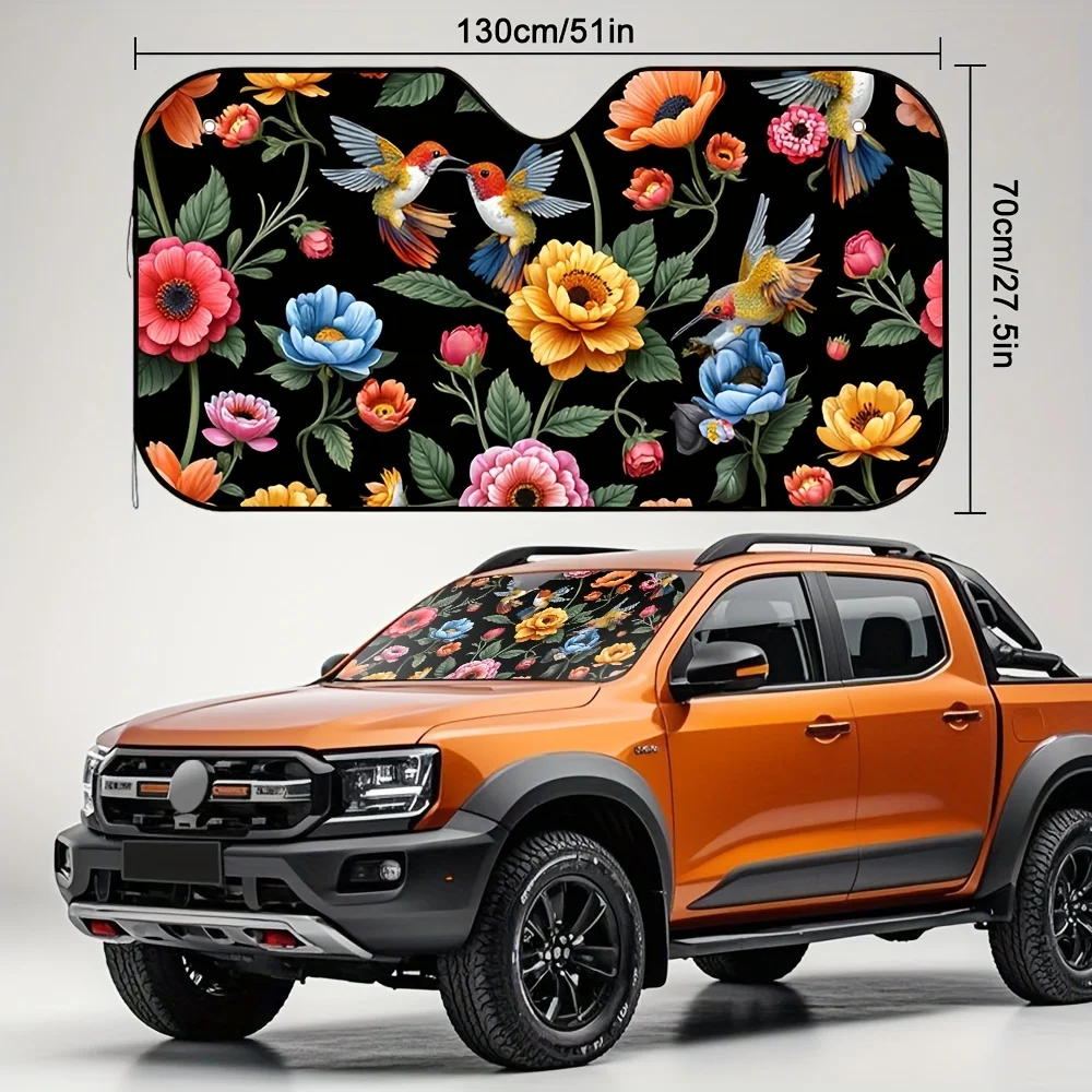 1pc Vintage Rose Peony Poppy Car Sun Visor Exceptional Sun Protection For Roadside Picnics Delightful Vehicle Accessory Universa