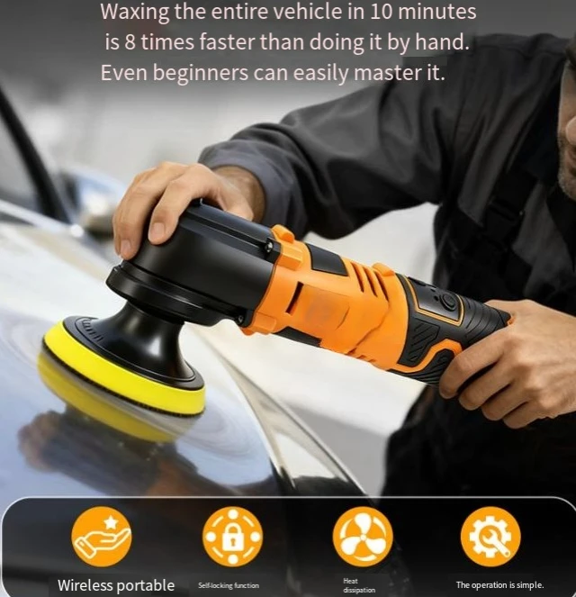 Mini Polishing Machine Car Handheld Vibration Floor，Sales Wireless Waxing Machine Artifact Car Charging