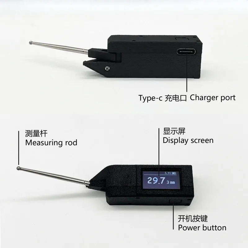 Portable RC Car Chassis Height Measuring Tool with Built-in Battery High-Precision Gauge for Drift/Race Vehicles Auto-Off Design