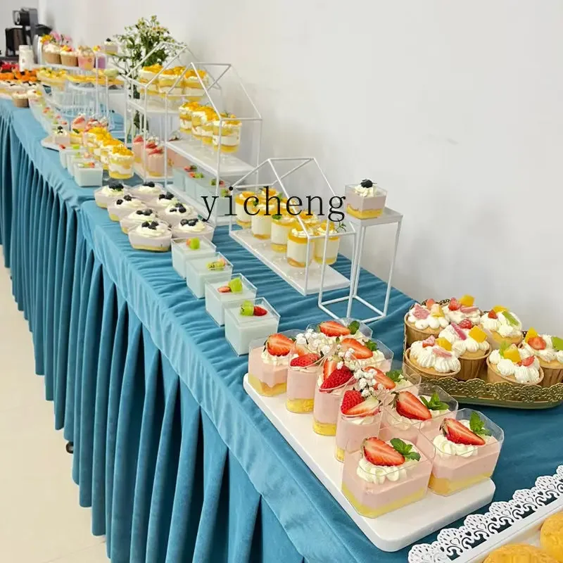 YFY White Iron Art  Table Display Stand for  Cold Meal Tea Break  Dessert Table