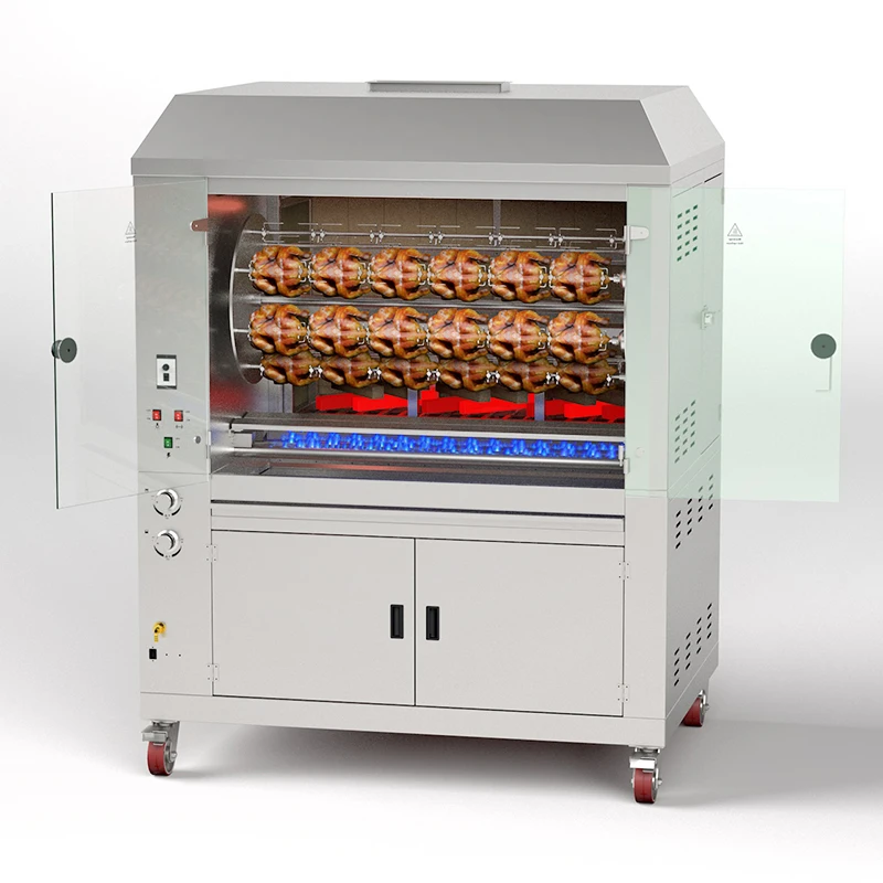 Commercial Cooking Equipment Barbecue Charcoal Roast Beef Oven Machine Pig Chicken Rotisserie Roaster Rotary Grill Gas BBQ