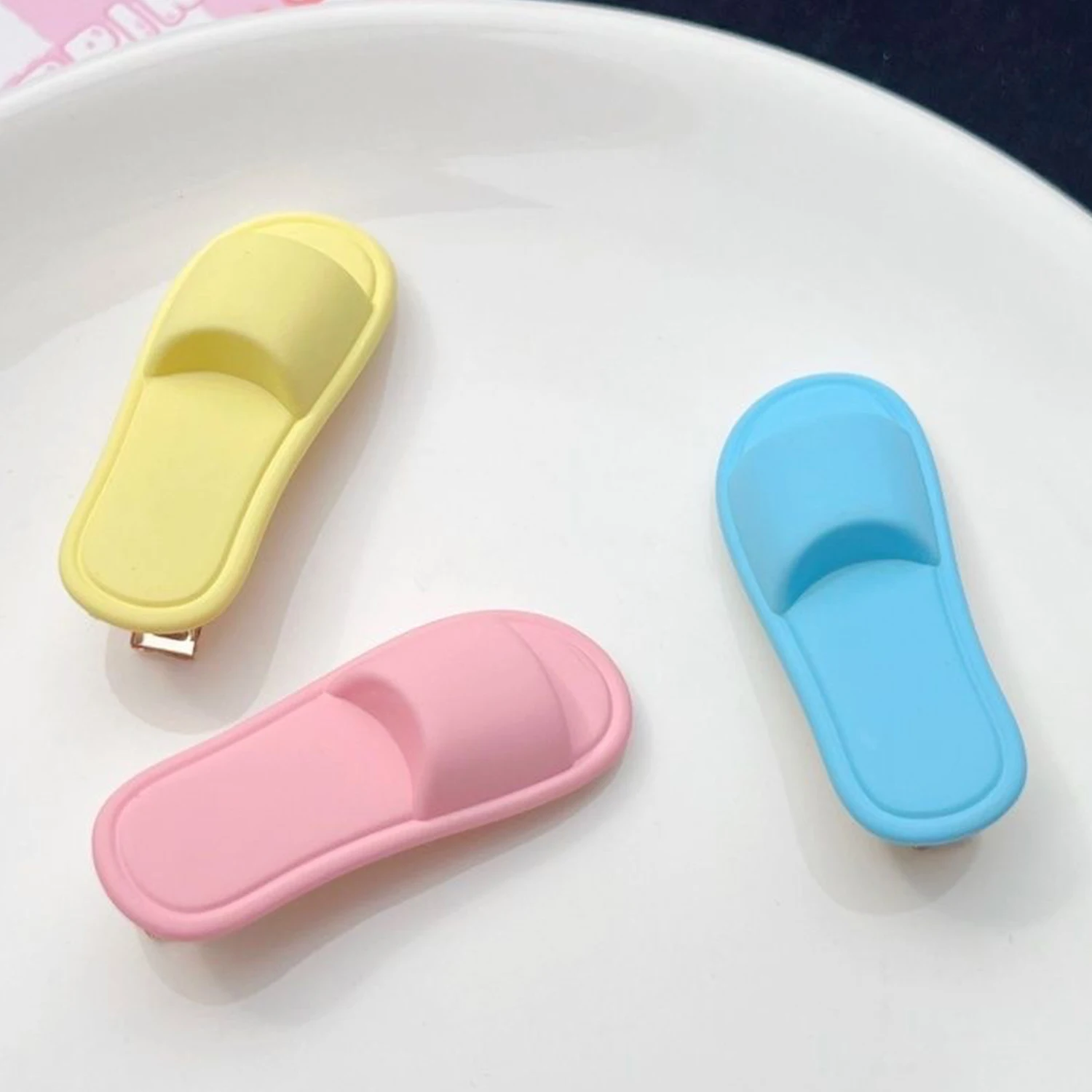 Creative Funny Small Slipper Shape Hairpin Cute Hair Clasp Duckbill BB Clip Candy Color