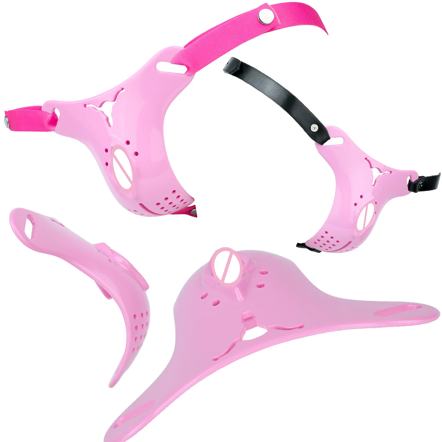 LICKER ABS Resin Penis Cage Cock Bondage Pleasure Chastity Cages With Realistic Labia Urethral Orifice Adult Games For Men Sissy