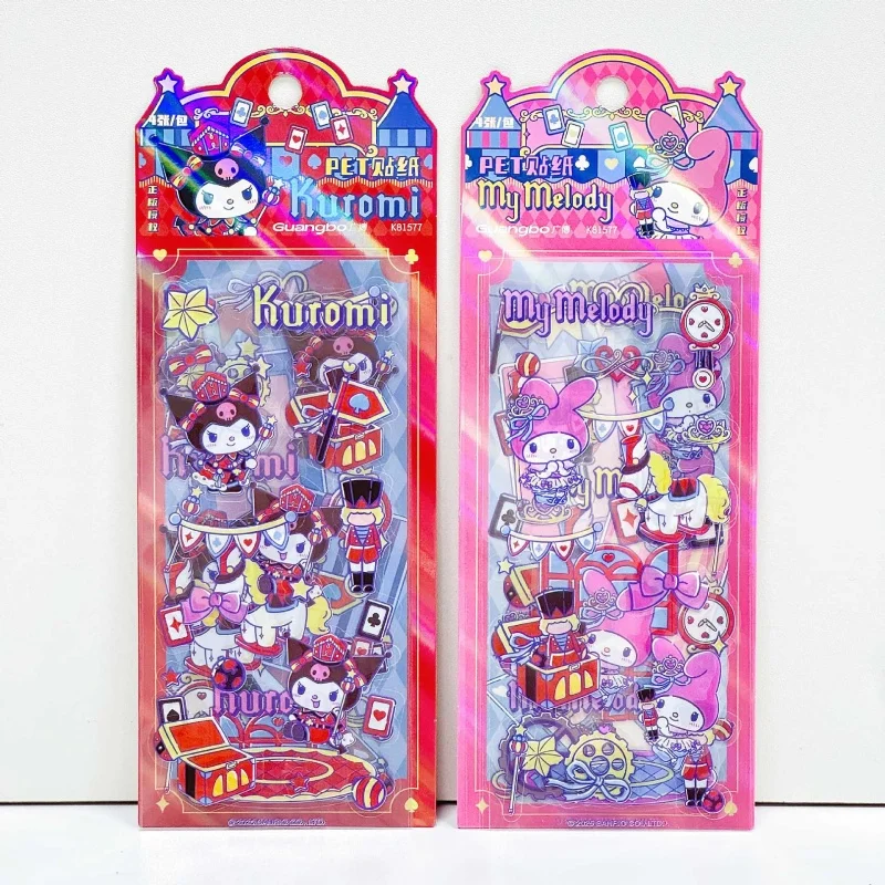 

24pack/lot Kawaii Sanrio Kuromi Melody Sticker Cute Scrapbook DIY Diary Decorative Sealing Sticker Album Stick Label