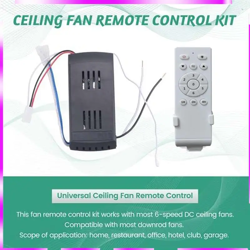 N98R Universal Low Voltage 50W Dc Fan Light Driver Controller Ceiling Fan Remote Control Kit 6-Speed Timing