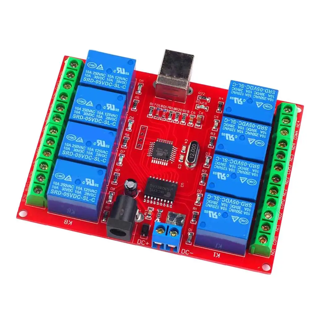 USB Relay Module 8 Channel Drive Free Control Board 5V HID Technology for Home Automation Devices