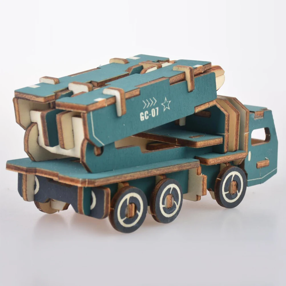 

3D Wooden Toy Creative Puzzle Toy Box Packed Educational Smooth Wood Kids Assembly Launcher Model Colorful