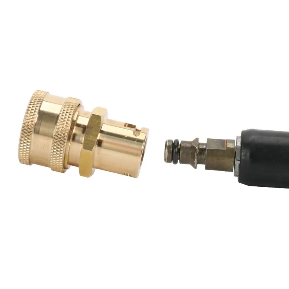 1Set 1/4 Quick Connect High Pressure Washer Adapter Brass Stainless Steel Pressure Washer Quick Connector Anti Winding 4000 PSI