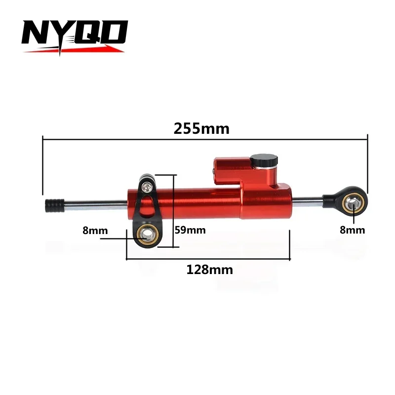 Penggaris motor Universal, modifikasi Titanium penggaris arah peredam setir peredam Buffer Anti goyang kepala bilah keseimbangan Titanium penggaris