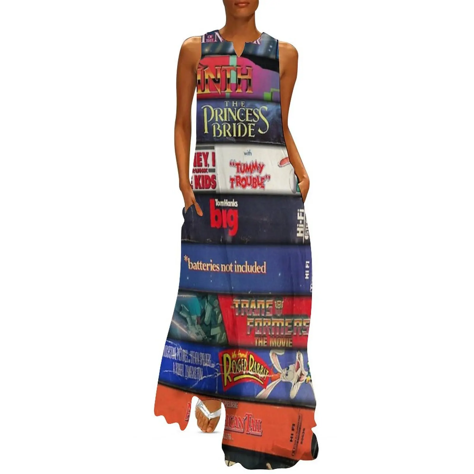 

Greatest Kids Films of the 1980s - Vintage 1980s VHS Print Long Dress dresses for women dresses for prom