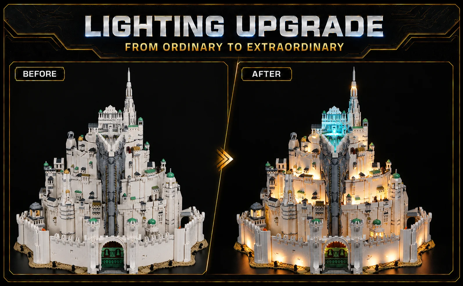 HPROSPER Remote control LED Light (No Model) For LEGO 11377 Icons The Lord of the Rings: Minas Tirith Decorative Lights