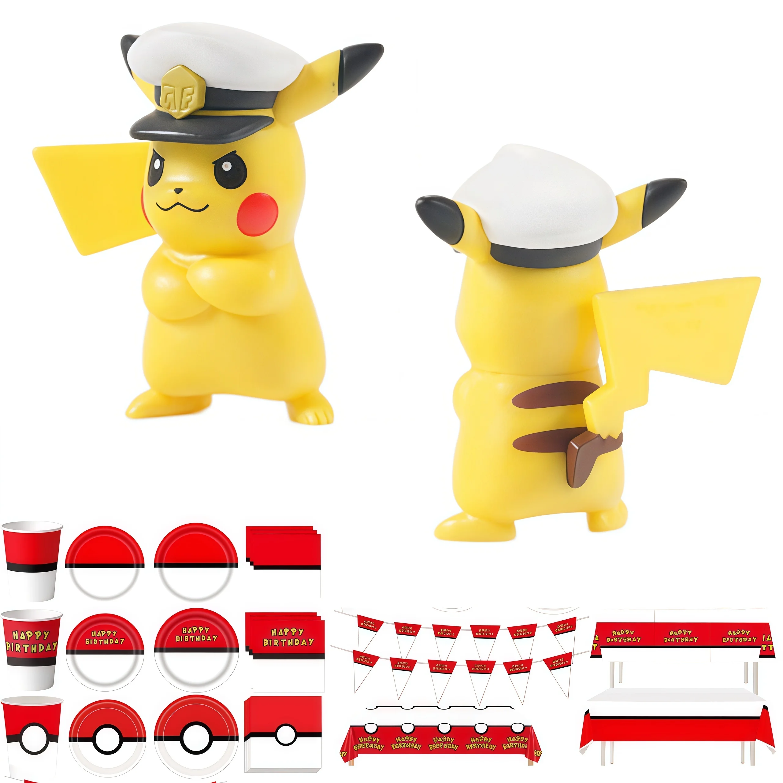Pokemon 6. Geburtstag Dekoration Einweggeschirr Pikachu Pokeball Tischdecke Teller Tasse Babyparty Pokeball Partygeschenke