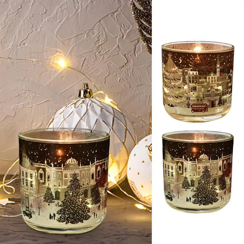 Scented Candles London Street Scene Pattern Advanced Sense Glass Jar Heat Sensing Soy Wax Atmosphere Candles With Gifts Boxes