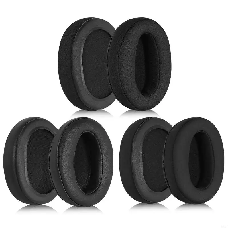 y4ue منصات الأذن قابلة للتنفس لضوضاء سماعات الرأس WH-CH700N إلغاء وسادات الأذن أذن أذن تغطية النسيج/البروتين/الحرير الجليدي