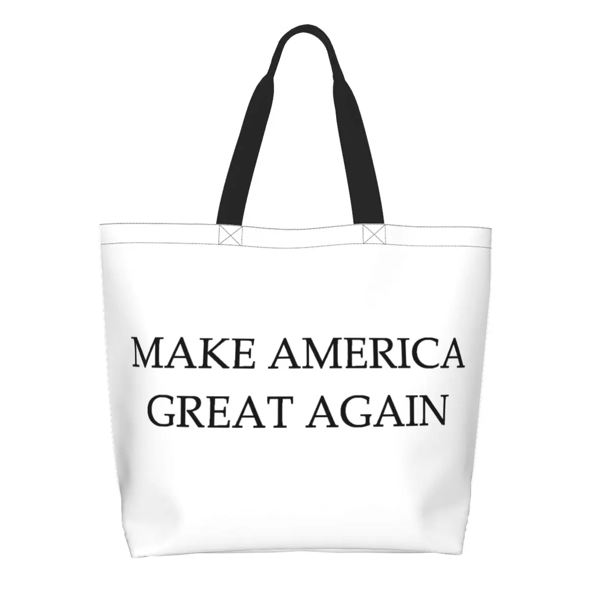 Custom Trump 2024 MAGA Keep America Great Shopping Canvas Bag Women Portable Big Capacity Groceries Tote Shopper Bags