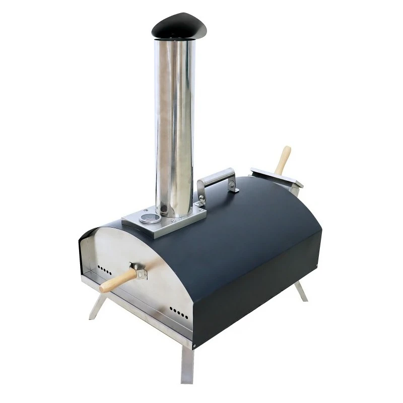 Foldable Charcoal Grill with Pizza Oven, Portable Camping BBQ Stove for 3 to 5 People, Collapsible Wood Burning Outdoor Cooker