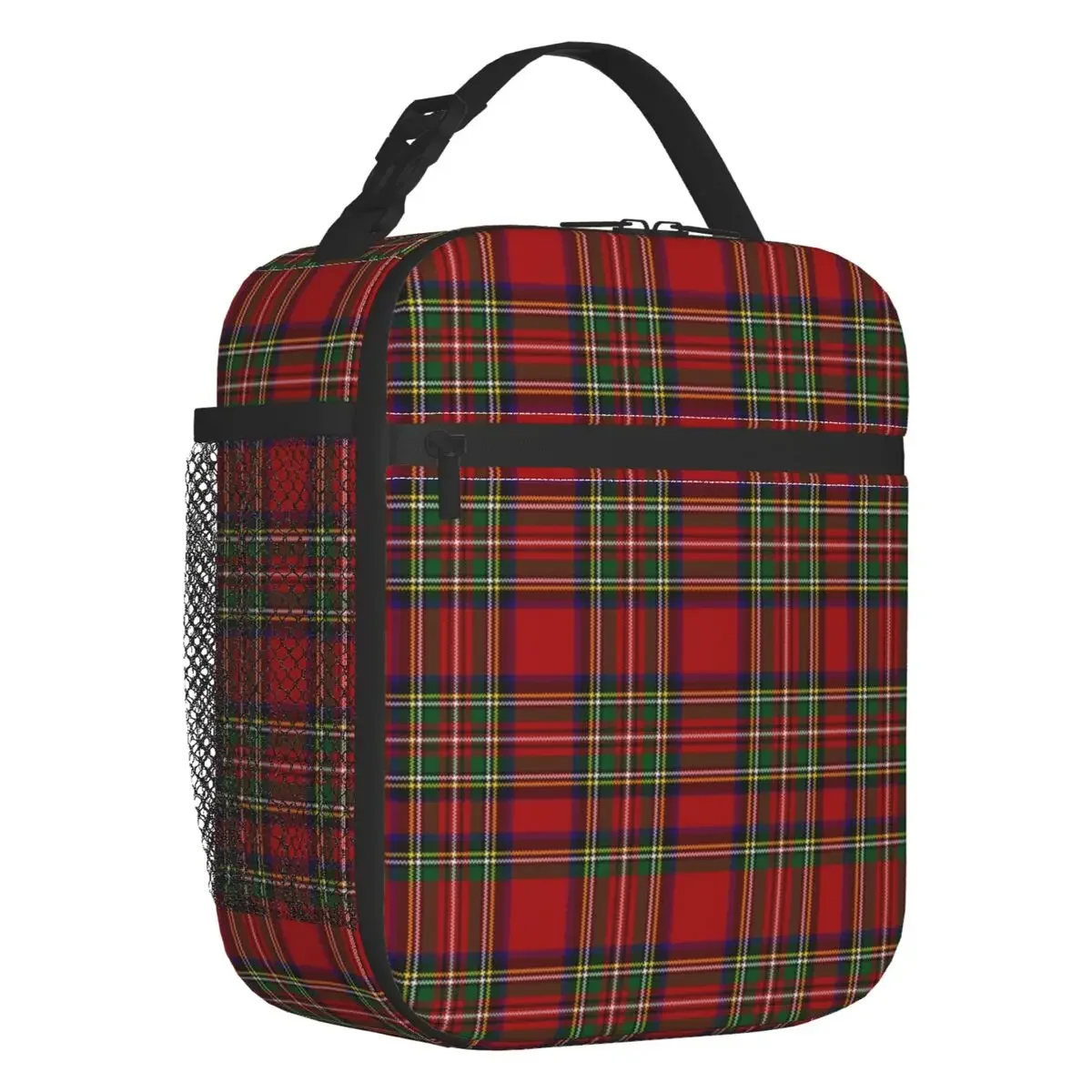 

Modern Classic Red Tartan Thermal Insulated Lunch Bags Fashion Plaid Check Portable Lunch Tote School Office Outdoor Food Box