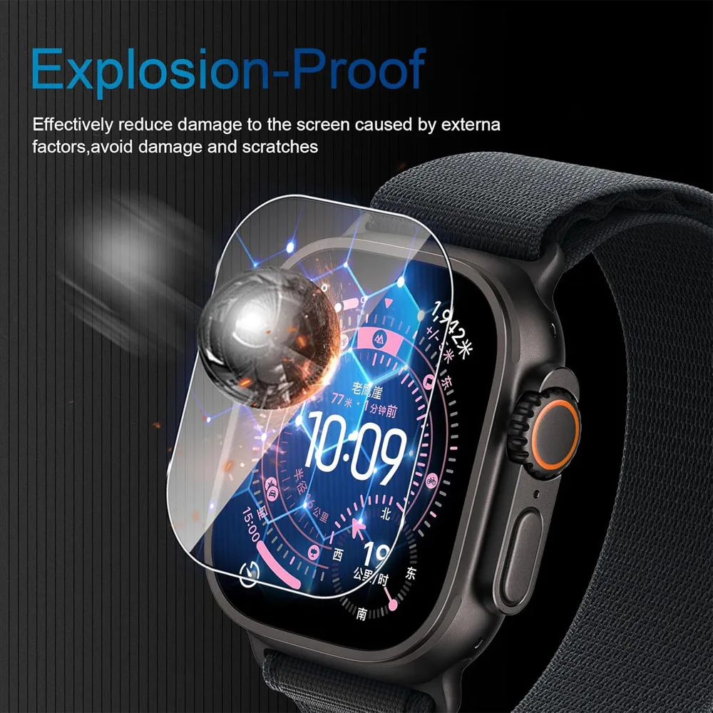 Tempered Glass For Apple Watch Ultra 4 3 2 49mm Screen Protector Accessories Anti-Scratch HD Full Film iWatch Series Ultra Cover