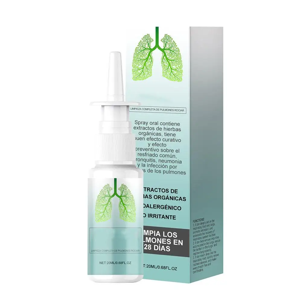 Spray de limpeza de ervas desintoxicante pulmonar Clearing, Hidratante da garganta, Nasal Stuck, Organic Clear, Q6W2, 20ml