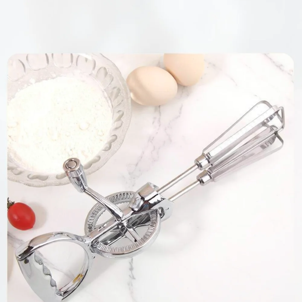Kitchen Manual Egg Beater Hand Crank Double Wheel Whisk For Baking Pastry Cake Cream Mixing Practical Cooking Gadget