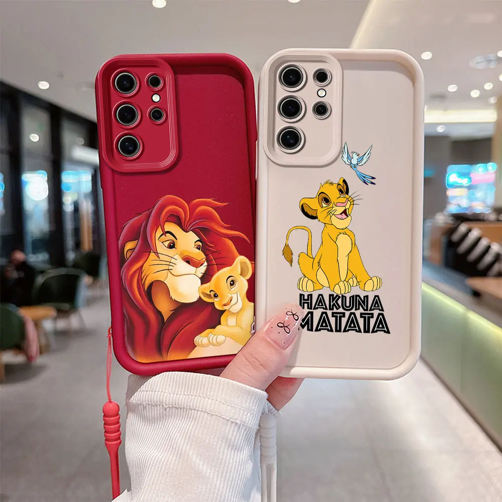 

Cartoon Hakuna Matata The Lion King Phone Case For OPPO Reno 2 3 4 5 6 7 7Z 8 8T 10 11 Pro Plus 4G 5G Soft Cover With Hand Strap