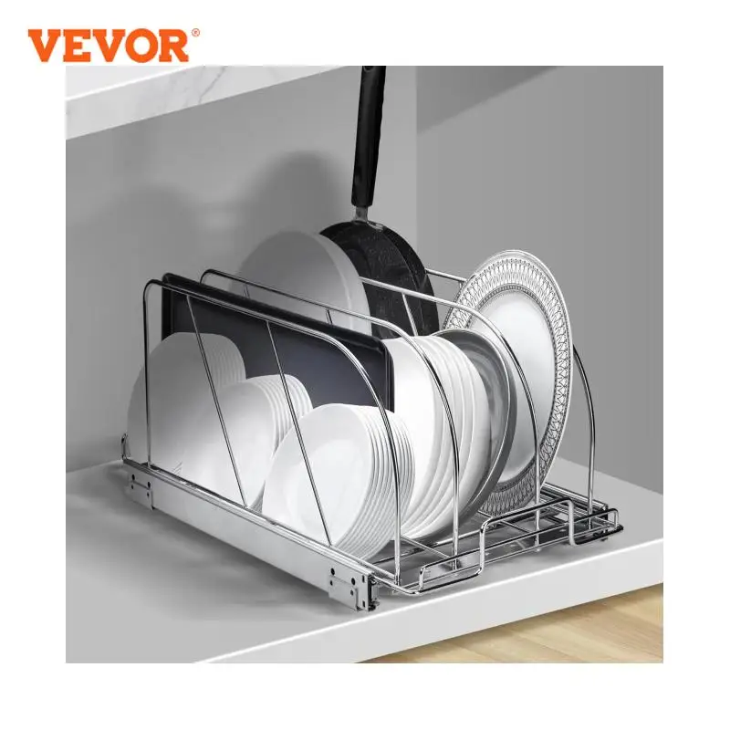 VEVOR Pull Out Under Cabinet Organizer Heavy Duty Slide Out Pantry Shelves Sliding Drawer Storage For Kitchen, Bathroom, Home