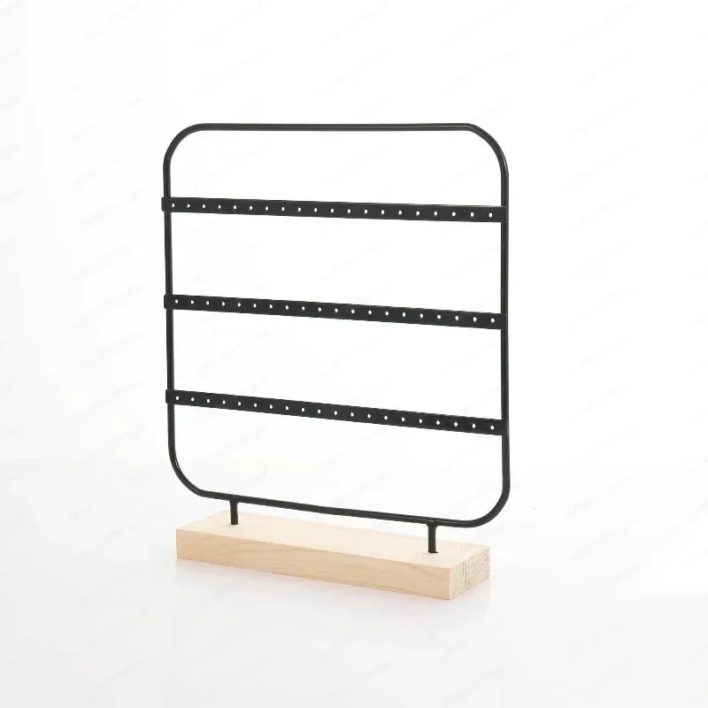 Earring rack jewelry three-layer shelf stud earrings storage jewelry display rack solid wood household earrings hanger