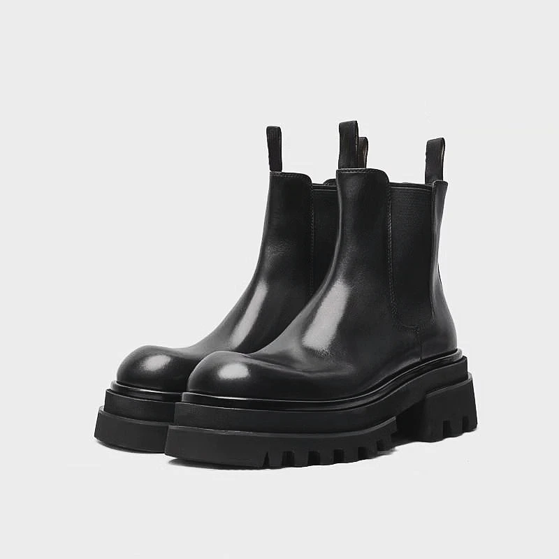 

Повседневные ботинки челси Briti, мужские ботинки до середины икры, новинка 2025 года, ретро-гипоги Thi Bot, утягивающие коричневые мотоциклетные ботинки