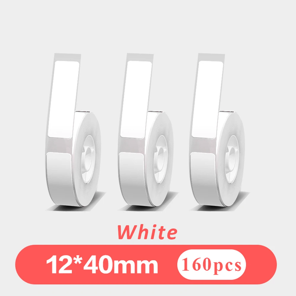 3pcs 12mmx40mm White Gap Label Paper fit for P12 P15 Phomemo D30 Q30 Printer Waterproof Self Adhesive Thermal Printer Sticker