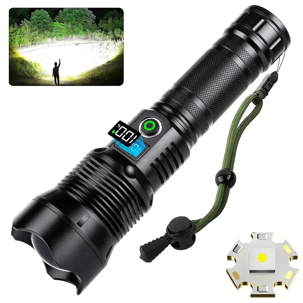 

Super Long Range Tactical Torch High Power LED Flashlight USB Rechargeable Strong Light Lamp Outdoor Portable Lantern Waterproof