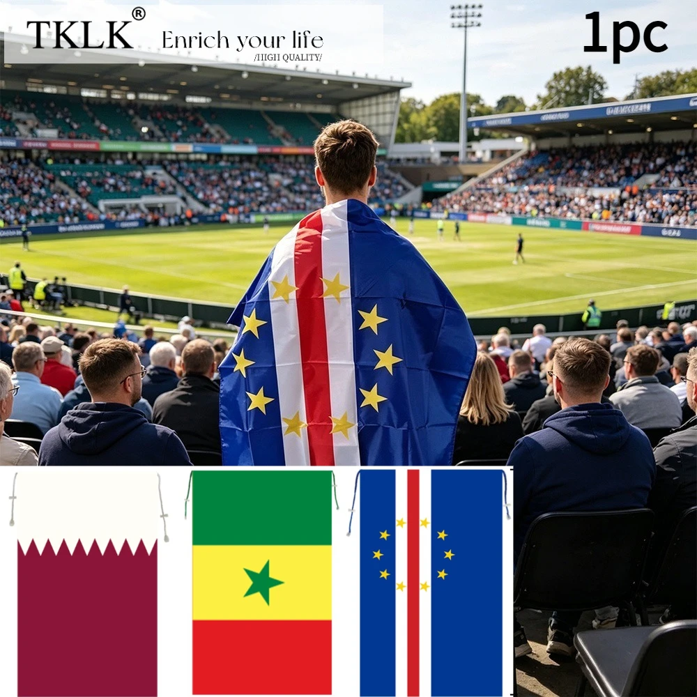 1pc Flag Cape (Senegal, Cape Verde, Qatar) - 3x5ft, Washable Durable Polyester, Vivid Print for Parade Decoration Sign