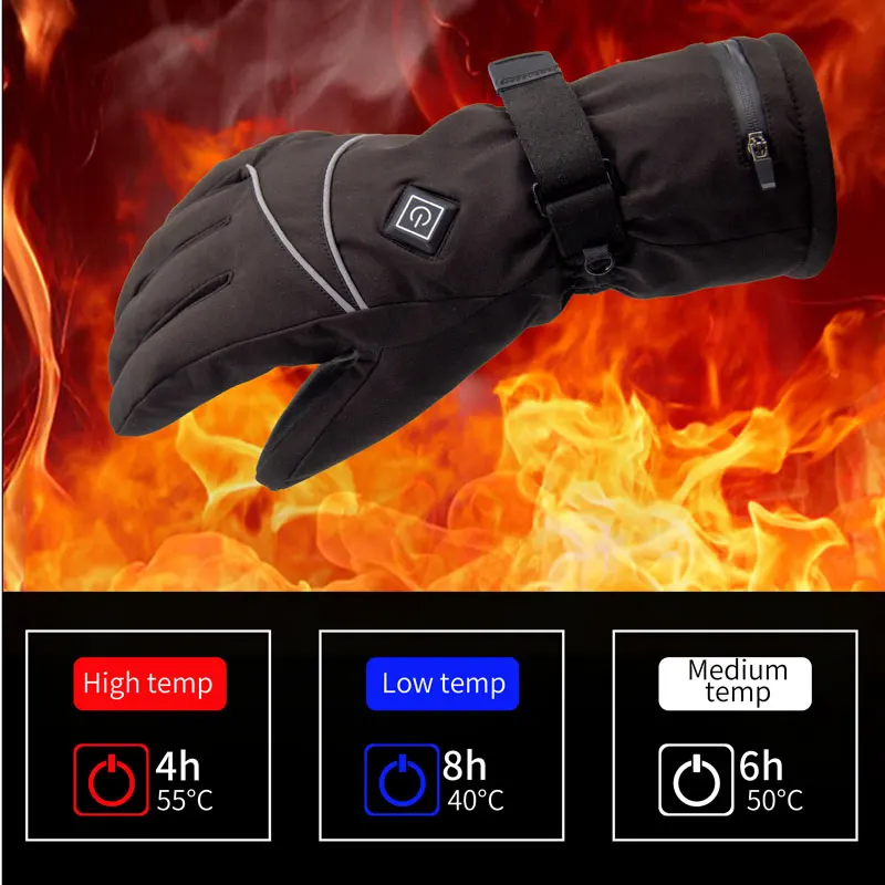 Usb Electric Heated Gloves Heat Ski Glove Winter Waterproof Ski Motorcycle Batteries Rechargeable