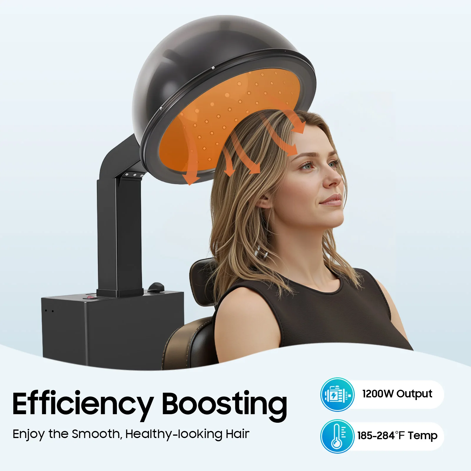 

1200W Salon Hair Dryer, Hooded Hair Dryer with Timer, Professional Conditioning Salon Hair Dryer with Dust-Block Net HD-2388