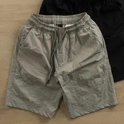 Large Size 300 Catties Ice Silk Quick-drying Shorts for Men's Solid Five-point Pants Loose Ins Trendy Brand Beach Casual Pants